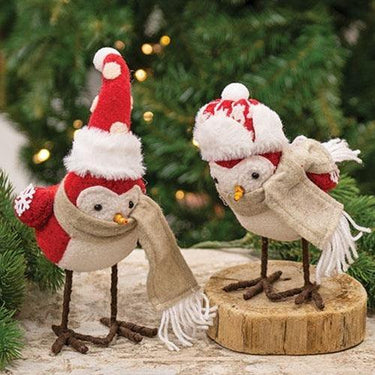 Red & White Felt Winter Bird, 2/set. - The Fox Decor